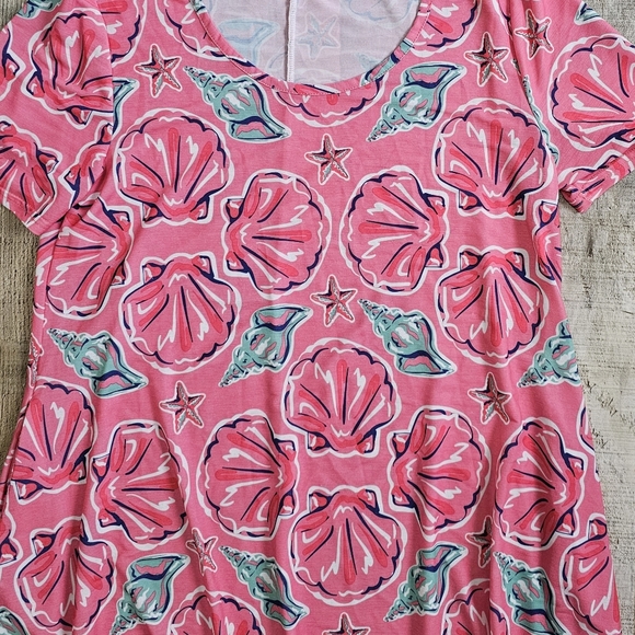 Simply Southern pink dress, shells - Picture 3 of 4